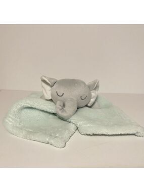 Baby Gear Elephant Lovey Gray Mint Green Fleece Security Blanket Nunu